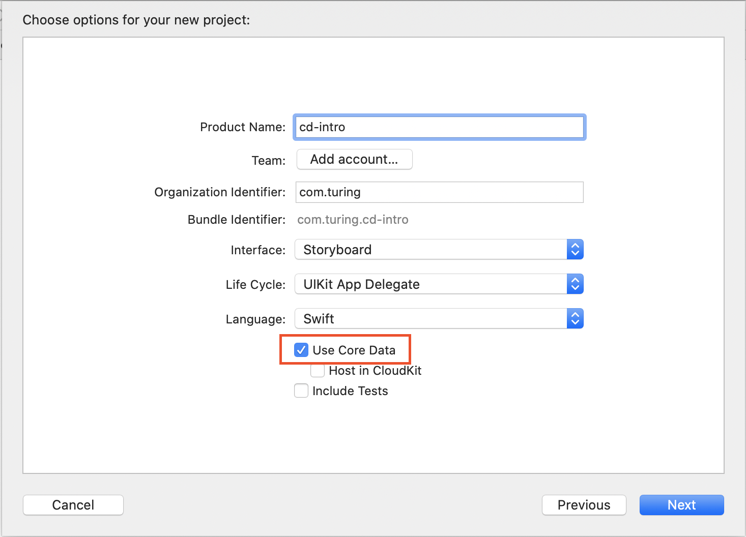 Screenshot of checking box for CD