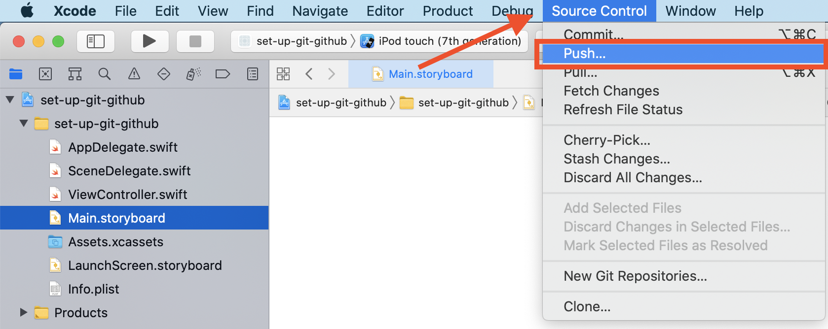 Screenshot illustrating directions above