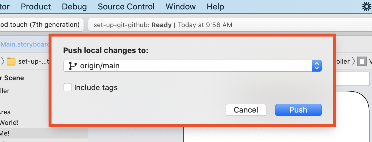 Screenshot illustrating directions above
