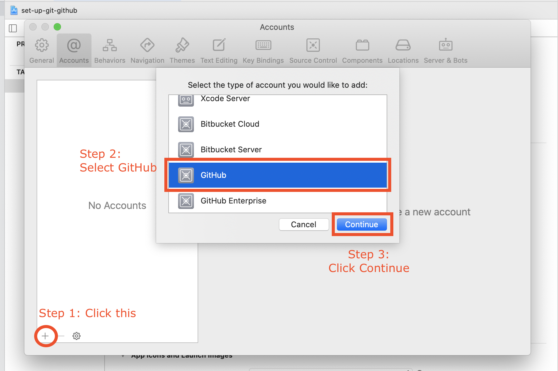 Screenshot illustrating directions above