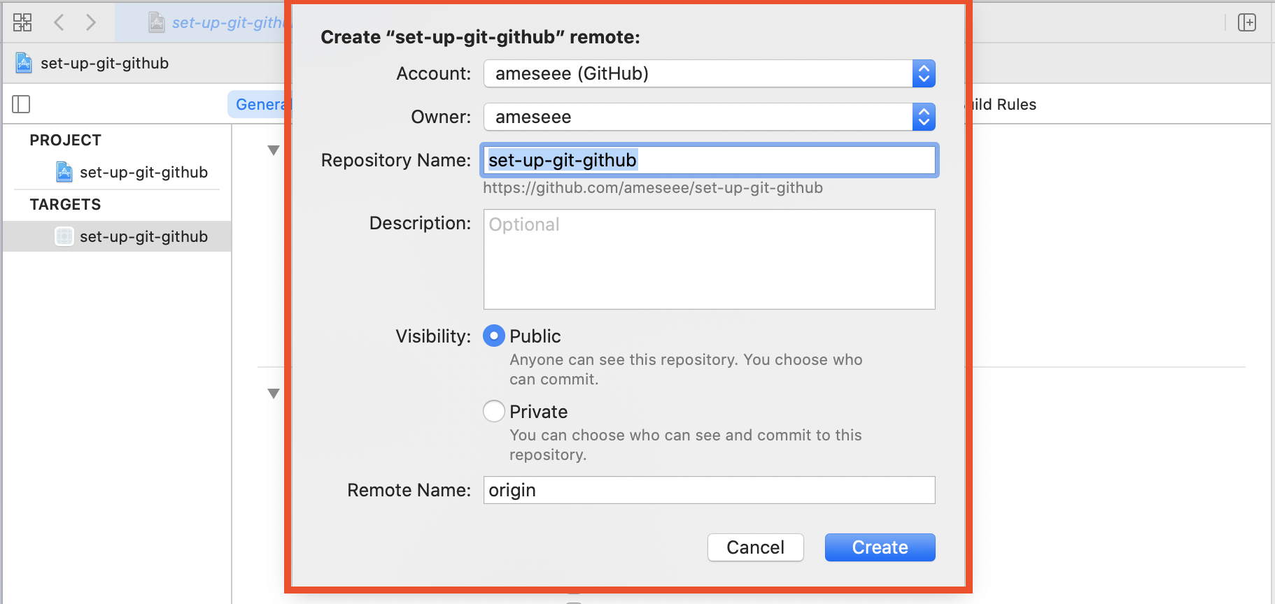 Screenshot illustrating directions above
